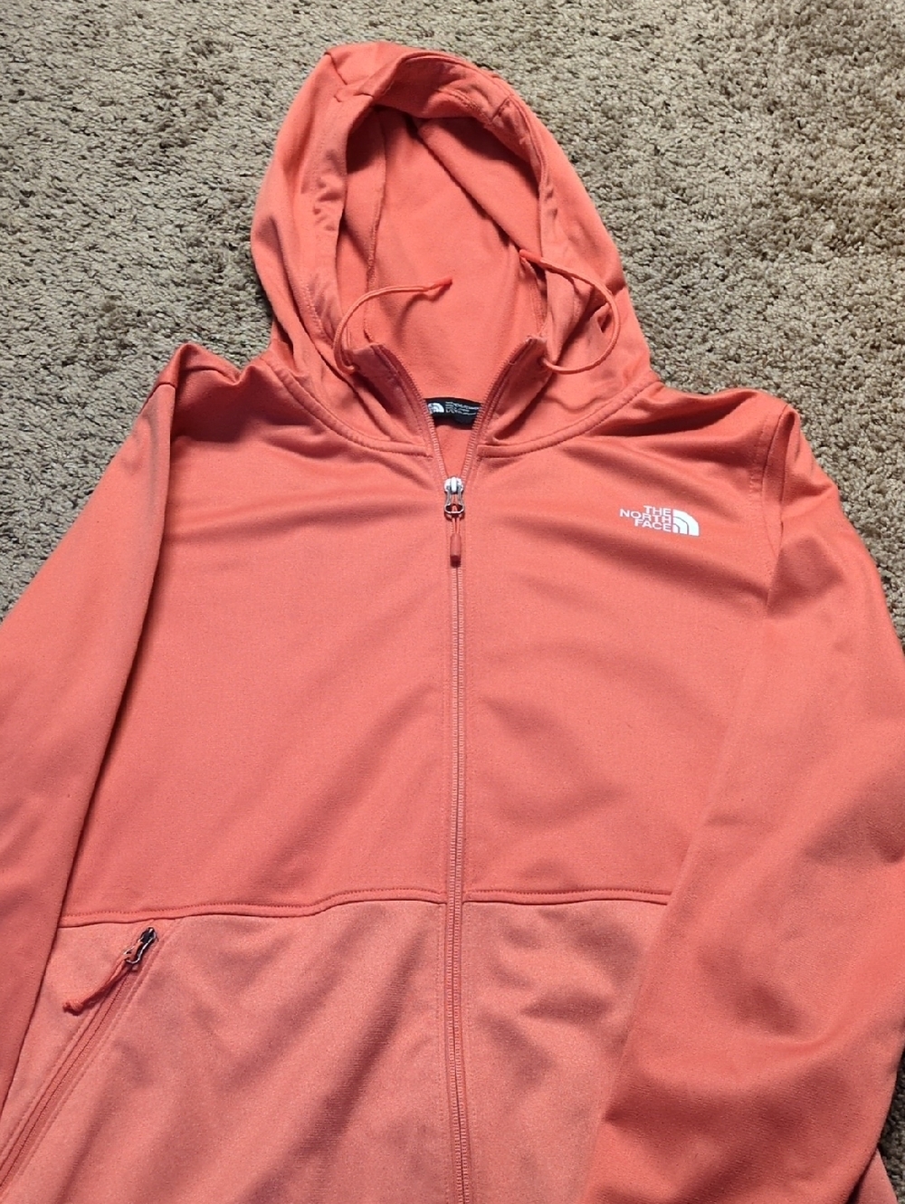 The North Face Coral-Orange Full Zip Hooded Jacket
